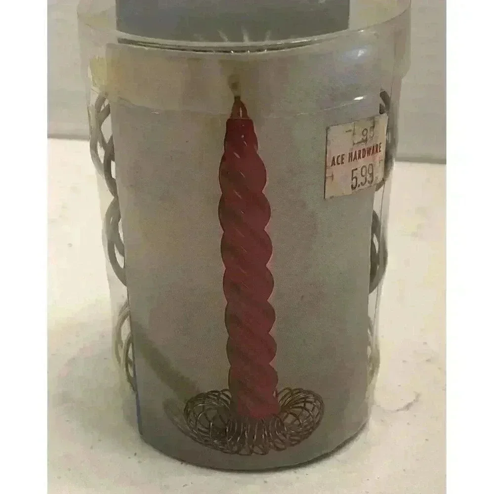 3 Vintage‎ Mid Century Modern Atomic Metal Wire Spring Candles Mail Holders